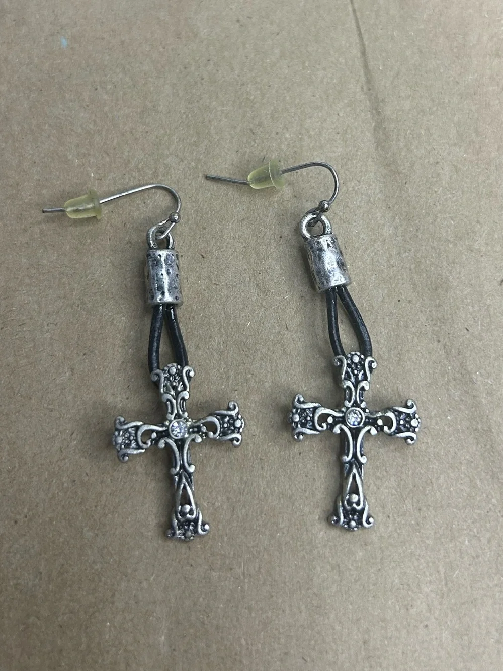 Gothic Style Cross Dangle Earrings